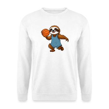 Faultiere Basketball - Unisex Pullover - Weiß - Vorne - Alina (178cm) & Michal (187cm)