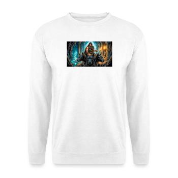 Hades erlaubt Herakles, Cerberus zu nehmen - Unisex Pullover - Weiß - Vorne - Alina (178cm) & Michal (187cm)