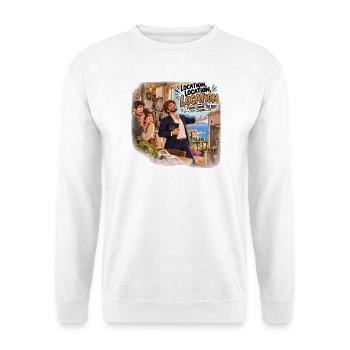 Humor Immobilienmietung Miete - Unisex Pullover - Weiß - Vorne - Alina (178cm) & Michal (187cm)