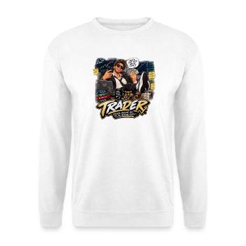 Free Trader: Finanzielle Gewinne und Lachen - Unisex Pullover - Weiß - Vorne - Alina (178cm) & Michal (187cm)