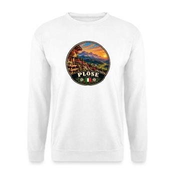 Wandern in den Dolomiten Italien Berge - Unisex Pullover - Weiß - Vorne - Alina (178cm) & Michal (187cm)