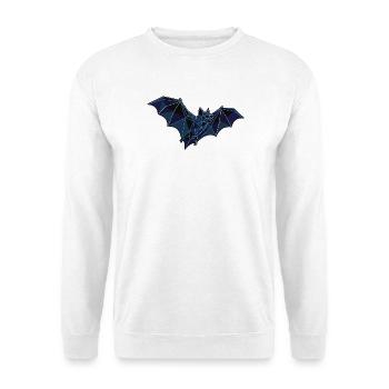 Fliegende Poly Stil Fledermaus - Unisex Pullover - Weiß - Vorne - Alina (178cm) & Michal (187cm)