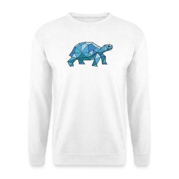 Walking Poly Schildkröte - Unisex Pullover - Weiß - Vorne - Alina (178cm) & Michal (187cm)