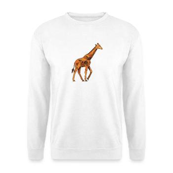Poly Stil Giraffe - Unisex Pullover - Weiß - Vorne - Alina (178cm) & Michal (187cm)
