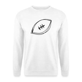 Football handgezeichnet - Unisex Pullover - Weiß - Vorne - Alina (178cm) & Michal (187cm)