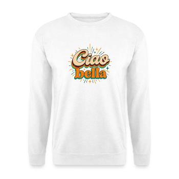 Ciao Bella - Italien - Italy - Italia - Gruss - Unisex Pullover - Weiß - Vorne - Alina (178cm) & Michal (187cm)