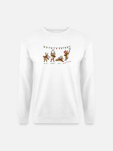 Volleyball Weihnachten Rentiere Lustiges Geschenk - Unisex Pullover - Weiß