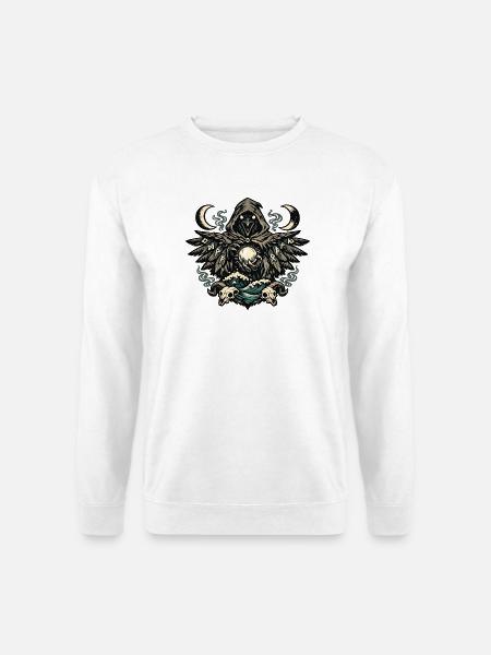 Mondschatten Rabenrunen-Orakel - Unisex Pullover - Weiß