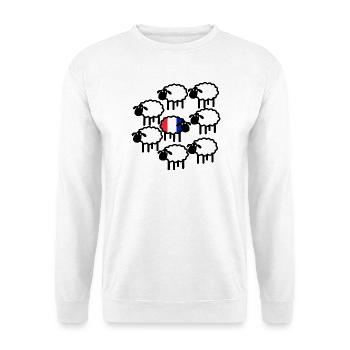 Einzelne französische Schafe | Pyrenäenlinien-Labor - Unisex Pullover - Weiß - Vorne - Alina (178cm) & Michal (187cm)