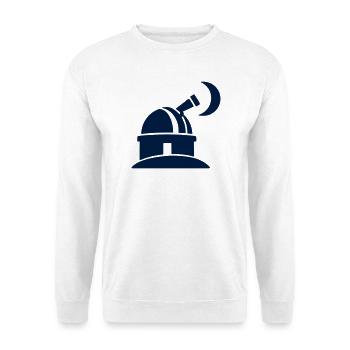 Sternwarte Observatorium Logo - Unisex Pullover - Weiß - Vorne - Alina (178cm) & Michal (187cm)