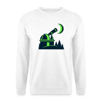 Sternwarte Teleskop Grafik - Unisex Pullover - Weiß - Vorne - Alina (178cm) & Michal (187cm)