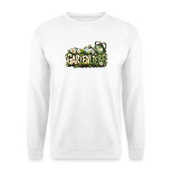 Gartenliebe mit Herz Liebevolle Geschenkidee  - Unisex Pullover - Weiß - Vorne - Alina (178cm) & Michal (187cm)