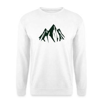 Dunkle Bergsilhouette in Grün - Unisex Pullover - Weiß - Vorne - Alina (178cm) & Michal (187cm)