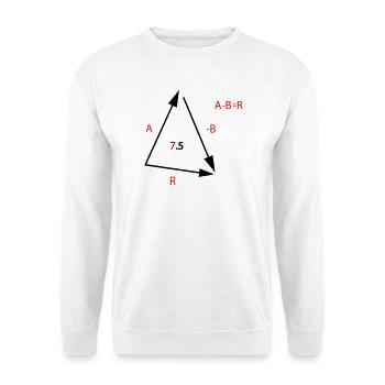 Algebraische Gleichung Typo Rot - Unisex Pullover - Weiß - Vorne - Alina (178cm) & Michal (187cm)