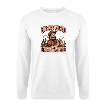 Unbeaufsichtigt und unterqualifiziert - Unisex Pullover - Weiß - Vorne - Alina (178cm) & Michal (187cm)