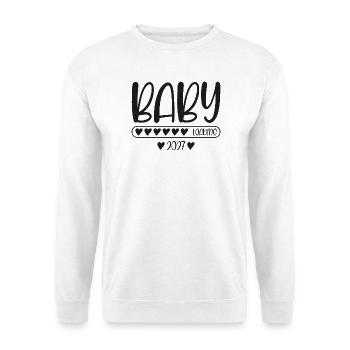 Baby 2027 Loading Schwangerschaft verkünden  - Unisex Pullover - Weiß - Vorne - Alina (178cm) & Michal (187cm)