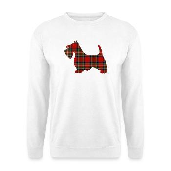 Tartan Scottie Hund | Pyrenäen-Linienlabor - Unisex Pullover - Weiß - Vorne - Alina (178cm) & Michal (187cm)