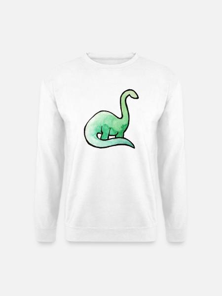 Smaragdgrünes Dino-Aquarell - Unisex Pullover - Weiß