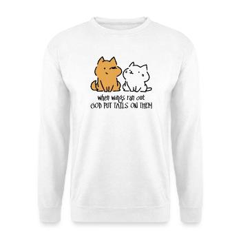 Gott hat ihnen Schwänze angezogen - Unisex Pullover - Weiß - Vorne - Alina (178cm) & Michal (187cm)