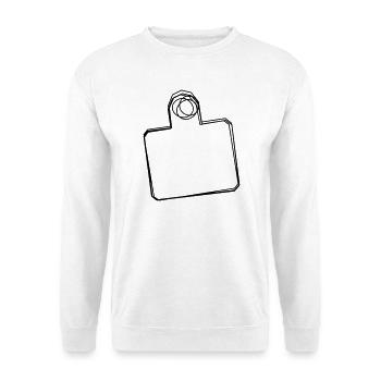 Schneidebrett handgezeichnet - Unisex Pullover - Weiß - Vorne - Alina (178cm) & Michal (187cm)