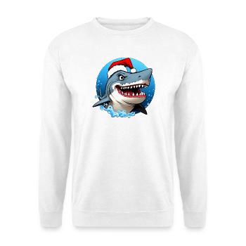 Haie Weihnachten - Unisex Pullover - Weiß - Vorne - Alina (178cm) & Michal (187cm)