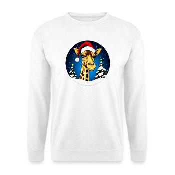 Giraffen Weihnachten - Unisex Pullover - Weiß - Vorne - Alina (178cm) & Michal (187cm)