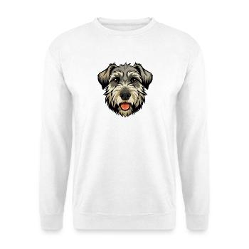 Wheaten Terrier Hundekopf - Unisex Pullover - Weiß - Vorne - Alina (178cm) & Michal (187cm)