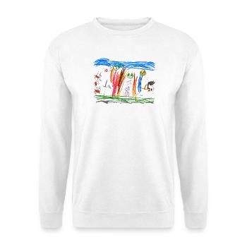 Kindertraum Gartenzauber - Unisex Pullover - Weiß - Vorne - Alina (178cm) & Michal (187cm)
