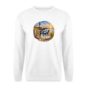 Insel Poel Ostseeluft Design - Unisex Pullover - Weiß - Vorne - Alina (178cm) & Michal (187cm)