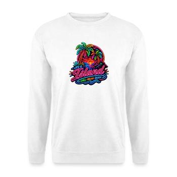 Neon Insel Sunset Relax - Unisex Pullover - Weiß - Vorne - Alina (178cm) & Michal (187cm)