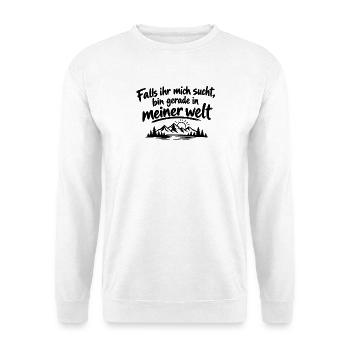 Falls ihr mich sucht - Unisex Pullover - Weiß - Vorne - Alina (178cm) & Michal (187cm)