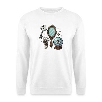 Das Auge, der Spiegel und die Geister - Unisex Pullover - Weiß - Vorne - Alina (178cm) & Michal (187cm)