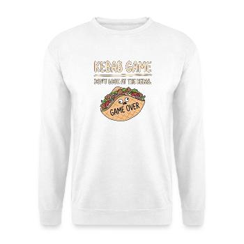 Kebab Spiel Nicht Gucken - Unisex Pullover - Weiß - Vorne - Alina (178cm) & Michal (187cm)