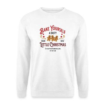 Bake Yourself A Tasty Christmas Backen Geschenk - Unisex Pullover - Weiß - Vorne - Alina (178cm) & Michal (187cm)
