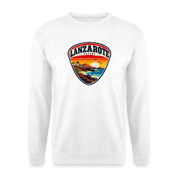 Lanzarote - Islas Canarias - Kanaren - Spanien - Unisex Pullover - Weiß - Vorne - Alina (178cm) & Michal (187cm)
