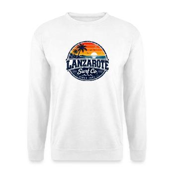 Lanzarote - Islas Canarias - Kanaren - Spanien - Unisex Pullover - Weiß - Vorne - Alina (178cm) & Michal (187cm)