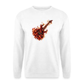 Inferno Dragon Gitarre - Unisex Pullover - Weiß - Vorne - Alina (178cm) & Michal (187cm)