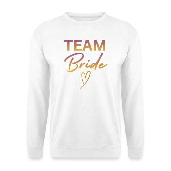 Team Bride - Unisex Pullover - Weiß - Vorne - Alina (178cm) & Michal (187cm)