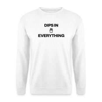 Pommes Snack Kartoffel Lustig Imbiss Pommes Frites - Unisex Pullover - Weiß - Vorne - Alina (178cm) & Michal (187cm)