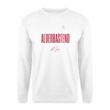 Alderbastend schön – Twente- und Sallands-Dialekt - Unisex Pullover - Weiß - Vorne - Alina (178cm) & Michal (187cm)