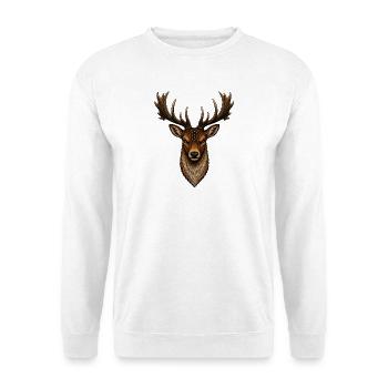 Damhirsch - Unisex Pullover - Weiß - Vorne - Alina (178cm) & Michal (187cm)