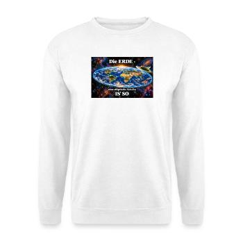 Die Erde -  elliptische Scheibe - Unisex Pullover - Weiß - Vorne - Alina (178cm) & Michal (187cm)