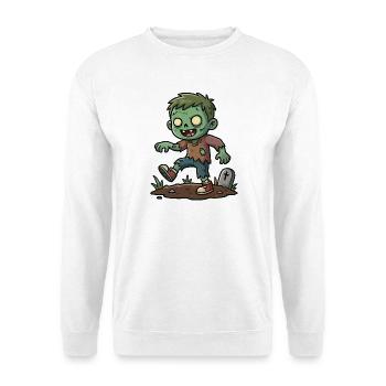 Grüner Zombie - Unisex Pullover - Weiß - Vorne - Alina (178cm) & Michal (187cm)