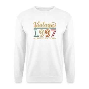 Vintage 1997 Limited Edition Geburtstag Retro - Unisex Pullover - Weiß - Vorne - Alina (178cm) & Michal (187cm)
