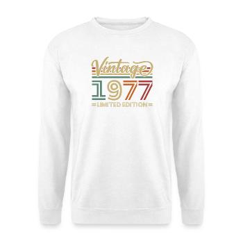 Vintage 1977 Limited Edition Geburtstag Retro - Unisex Pullover - Weiß - Vorne - Alina (178cm) & Michal (187cm)