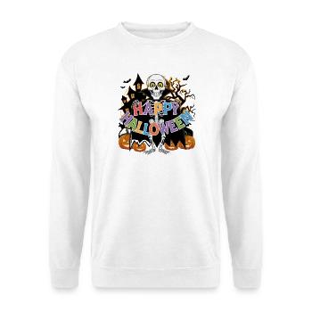 Happy Halloween  - Unisex Pullover - Weiß - Vorne - Alina (178cm) & Michal (187cm)