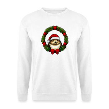 Igel Christmas - Unisex Pullover - Weiß - Vorne - Alina (178cm) & Michal (187cm)