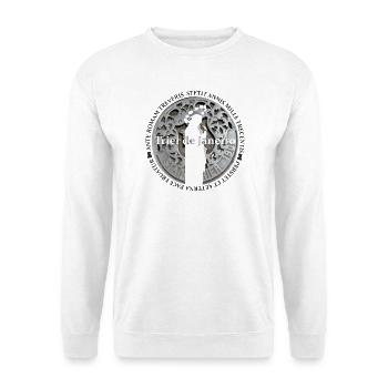 Säulenmarie - Unisex Pullover - Weiß - Vorne - Alina (178cm) & Michal (187cm)