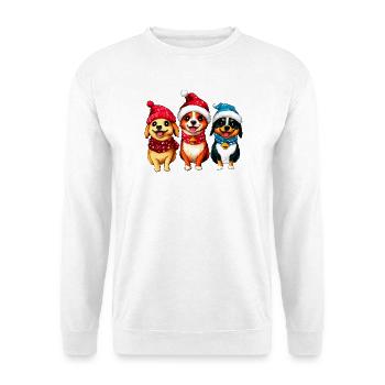Hunde Weihnachten - Unisex Pullover - Weiß - Vorne - Alina (178cm) & Michal (187cm)