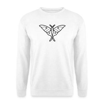 Moon Butterfly - Unisex Pullover - Weiß - Vorne - Alina (178cm) & Michal (187cm)